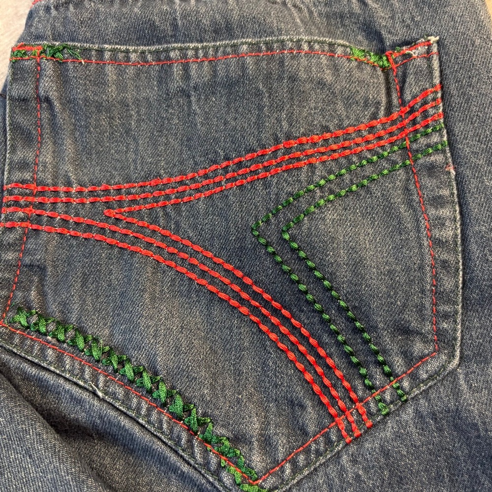 Refuse Premium Denim Mens Jeans Size 36-Tag Red Green Contrast Stitching Relaxed - Picture 13 of 14
